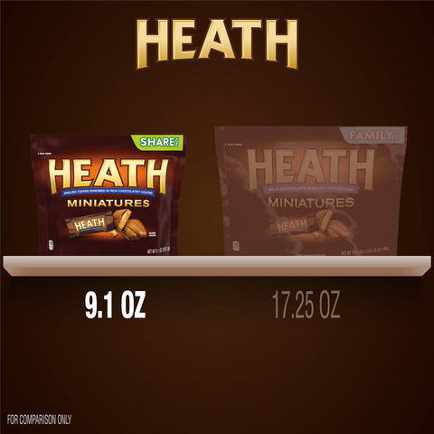 HEATH Miniatures Chocolatey English Toffee Candy Share Pack, 9.1 oz