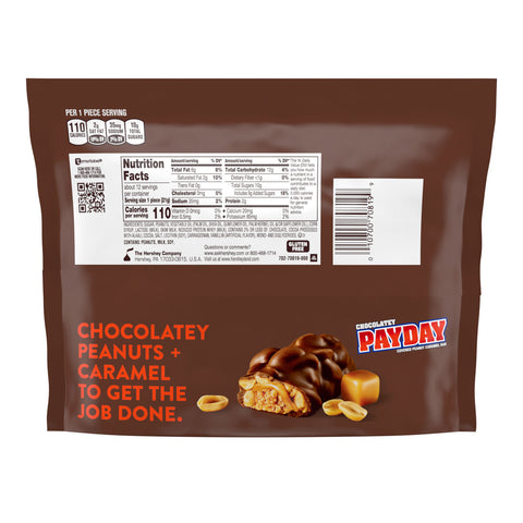 PAYDAY Peanut Caramel Snack Size, Candy Bars Bag, 11.6 oz