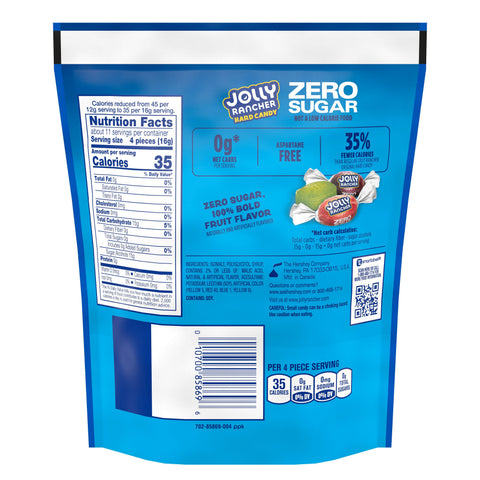 JOLLY RANCHER Zero Original Flavors Hard Candy 6.1oz Candy Bag
