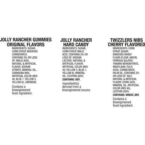 TWIZZLERS & JOLLY RANCHER FAVORITES with Cherry Nibs, Hard Candy and Gummies Party Bag 43.03 oz.