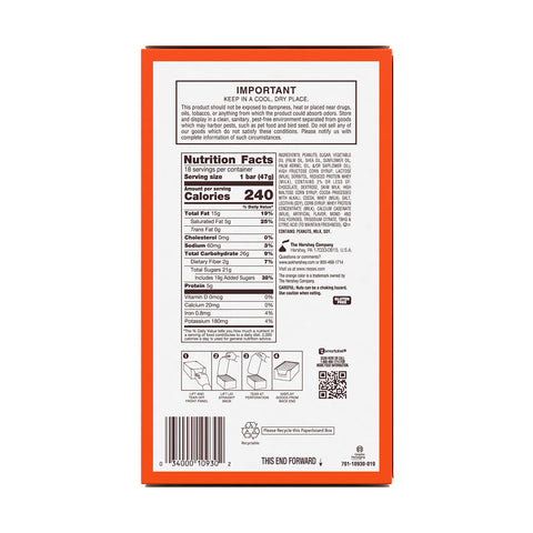 REESE'S NUTRAGEOUS Chocolate, Peanut Butter, Caramel and Peanut Candy Bars, 1.66 oz (18 Count)