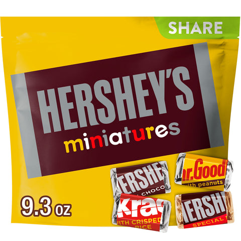 HERSHEY'S Miniatures Assorted Chocolate Candy Share Pack, 9.3 oz