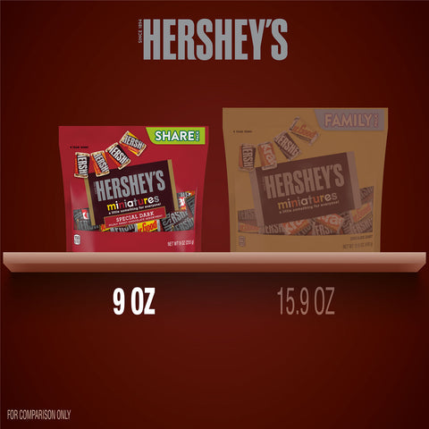 HERSHEY'S SPECIAL DARK Miniatures Assorted Chocolate Candy Share Pack, 9 oz