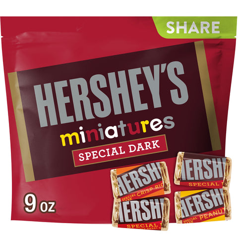 HERSHEY'S SPECIAL DARK Miniatures Assorted Chocolate Candy Share Pack, 9 oz