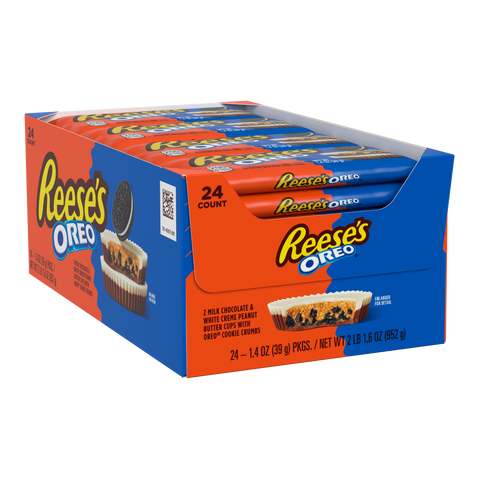 REESE'S OREO® Milk Chocolate and White Creme Peanut Butter Cups Candy Packs, 1.4 oz (24 Count)
