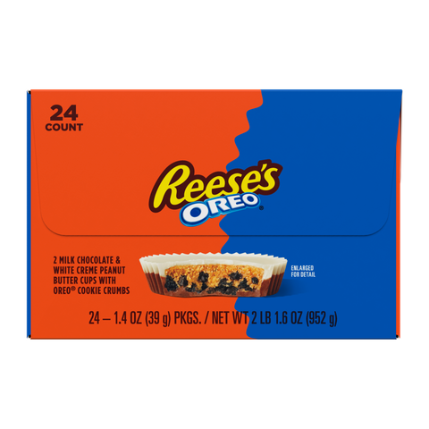 REESE'S OREO® Milk Chocolate and White Creme Peanut Butter Cups Candy Packs, 1.4 oz (24 Count)