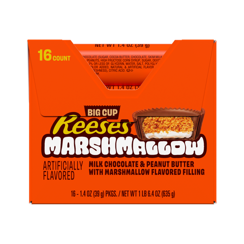 REESE'S Big Cup Marshmallow Milk Chocolate Peanut Butter Cups, 1.4 oz (16 Count)