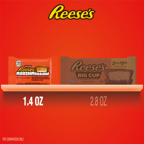 REESE'S Big Cup Marshmallow Milk Chocolate Peanut Butter Cups, 1.4 oz (16 Count)