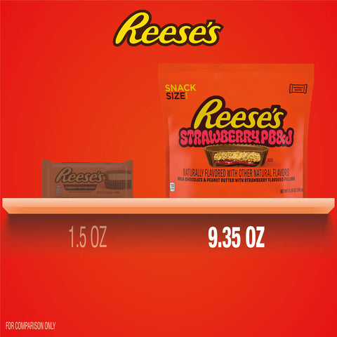 REESE'S PB&J Strawberry Milk Chocolate Snack Size Peanut Butter Cups, 9.35 oz
