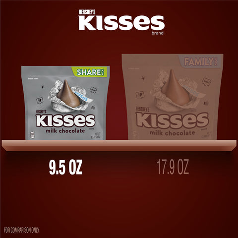 HERSHEY'S KISSES Milk Chocolate Candy Share Pack, 9.5 oz