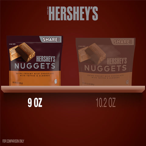 HERSHEY'S NUGGETS Milk Chocolate, Toffee and Almonds Candy Share Pack, 9 oz