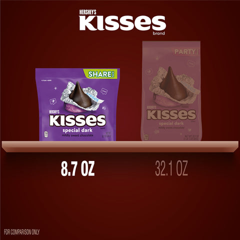 HERSHEY'S KISSES SPECIAL DARK Mildly Sweet Chocolate Candy Share Pack, 8.7 oz