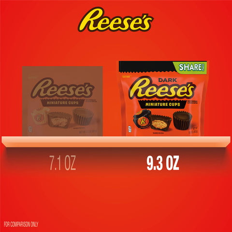 REESE'S Miniatures Dark Chocolate Peanut Butter Cups Candy Share Pack, 9.3 oz