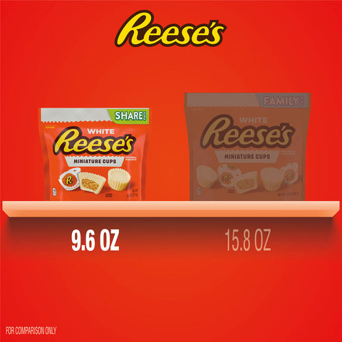 REESE'S Miniatures White Creme Peanut Butter Cups Candy Share Pack, 9.6 oz