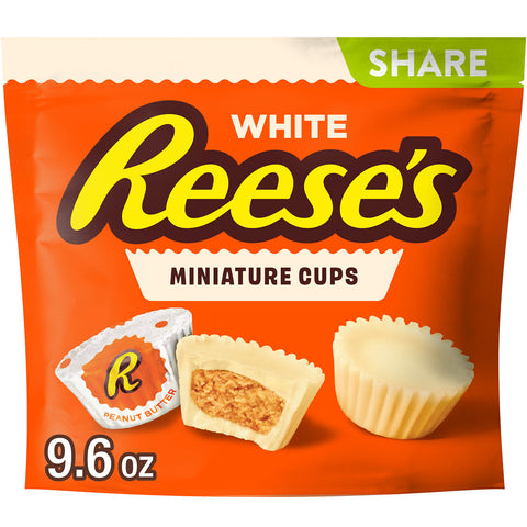 REESE'S Miniatures White Creme Peanut Butter Cups Candy Share Pack, 9.6 oz