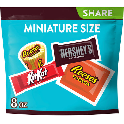 HERSHEY'S, KIT KAT® and REESE'S Miniatures Assorted Flavored Candy Share Pack, 8 oz
