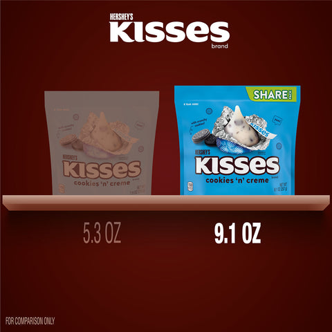HERSHEY'S KISSES Cookies 'n' Creme Candy Share Pack, 9.1 oz