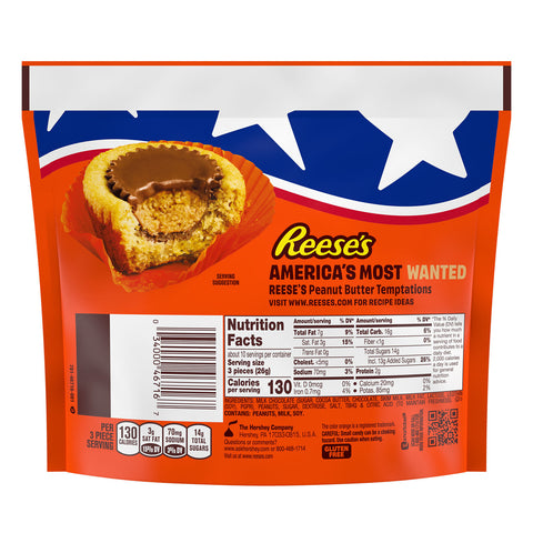 REESE'S Miniatures Red White and Blue Foils, Milk Chocolate Peanut Butter Cups Candy Share Pack, 9 oz