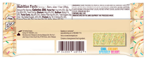 HERSHEY'S Birthday Cake Ice Cream Flavored Standard Size Candy Bar, 1.38oz (24 Count)