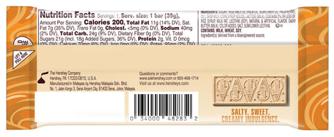 HERSHEY'S Salted Caramel Ice Cream Flavored Standard Size Candy Bar, 1.38oz (24 Count)