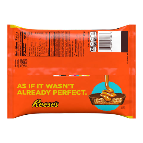 REESE'S Milk Chocolate Caramel Peanut Butter Snack Size Cups, Candy Bag, 9.9 oz