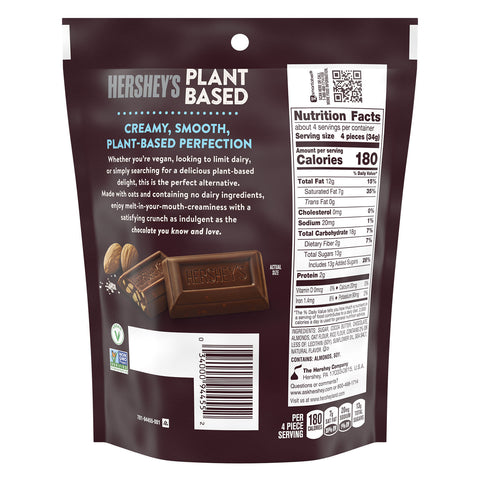 HERSHEY'S Plant Based Extra Creamy with Almond and Sea Salt Candy  Bag, 4.5 oz