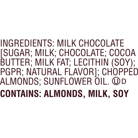 HERSHEY'S Milk Chocolate with Almonds Snack Size, Candy Bars Bag, 10.35 oz