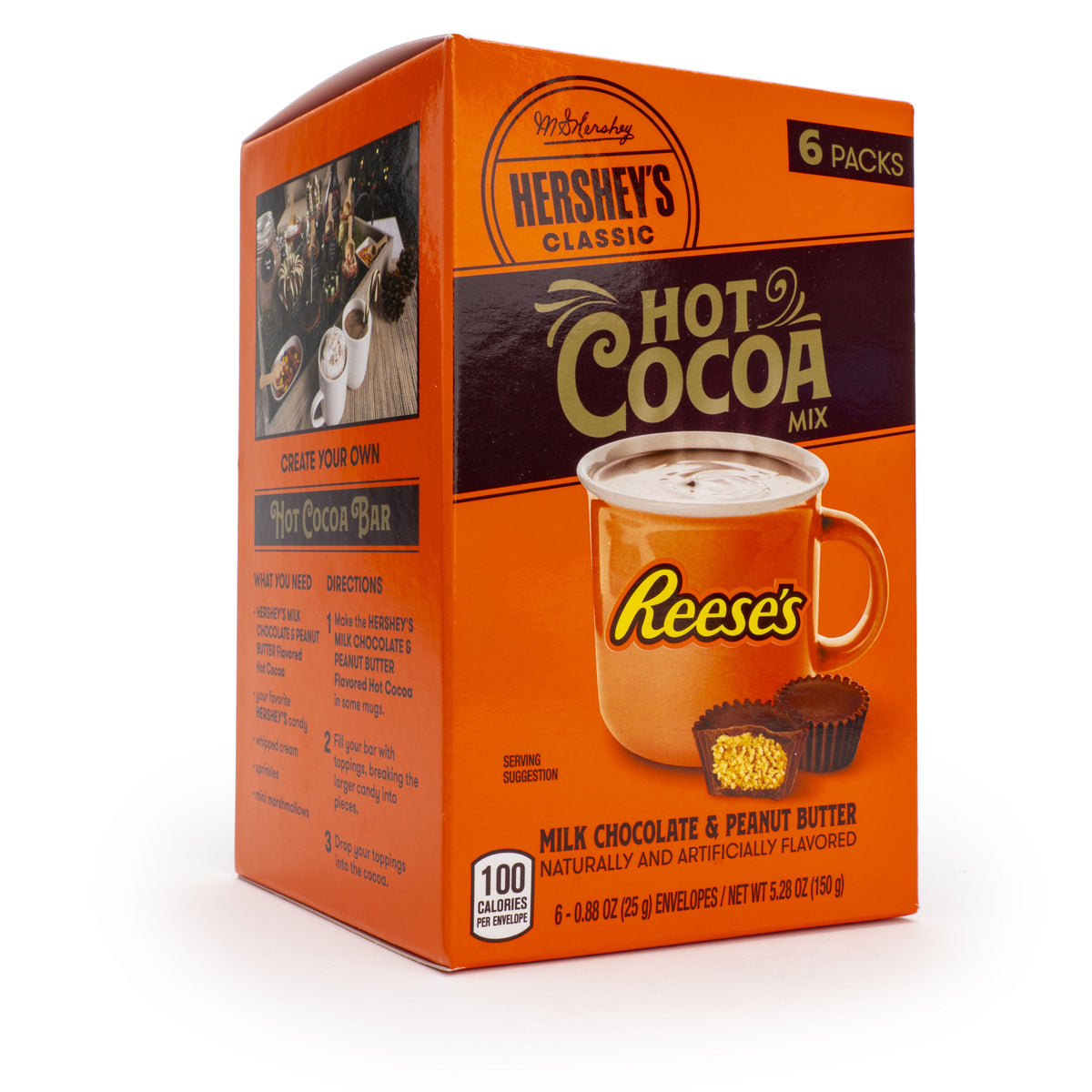 REESE'S Milk Chocolate and Peanut Butter Hot Cocoa Mix, 0.88oz (6 Count)