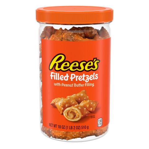 REESE'S Peanut Butter Filled Pretzels Jar,  18 oz