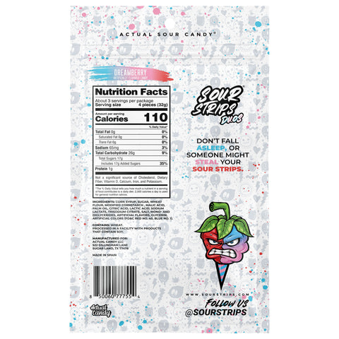 Sour Strips Dreamberry Candy Peg Bag, 3.4oz