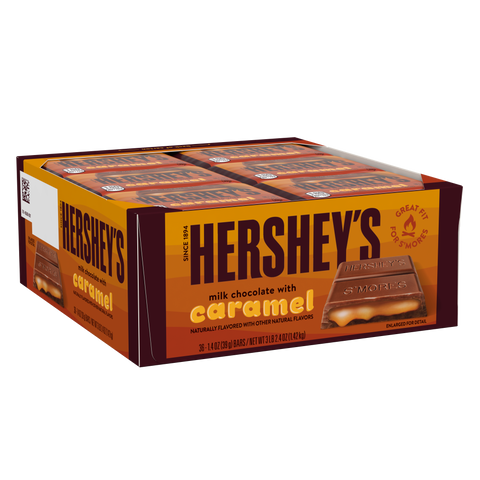 HERSHEY'S Milk Chocolate with Caramel Candy Bars, 1.4 oz (36 Count)