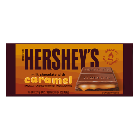 HERSHEY'S Milk Chocolate with Caramel Candy Bars, 1.4 oz (36 Count)