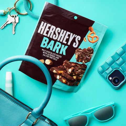 HERSHEY'S Milk Chocolate Candy Bark with Almonds and Salted Pretzels Bag, 6 oz